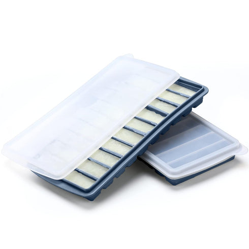 2 Pieces Breastmilk Storage Container Baby Food Milk Silicone Freezer Trays with Lid Breastmilk Freezer Tray Organizer Ice Trays Silicone Breastmi...