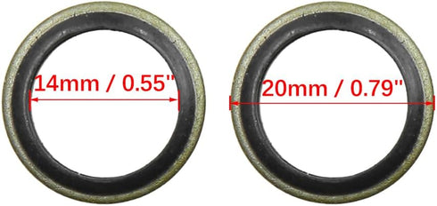 X AUTOHAUX 10pcs Engine Oil Crush Washers Drain Plug Gaskets 14mm ID. 20mm OD. for Car...