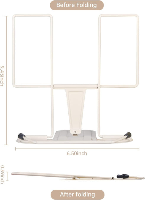 Book Stand for Reading, Adjustable Reading Rest Book Holder, Documents Holder, Sturdy Typing Stand for Recipes Textbooks Tablet Music Books(Milky ...
