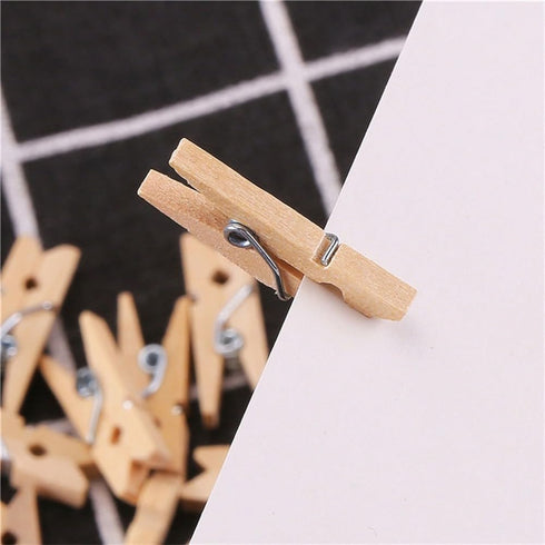 50Pcs Wooden Small Size 30Mm Mini Natural Wooden Clips Multifunction Craft Decora Clips Photo Paper Peg Clothespin Professional Design,Clothes Pin...
