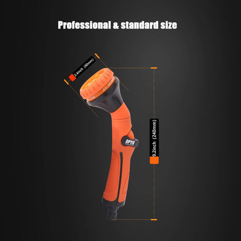 SPTA Garden Hose Nozzle Sprayer, 8 Adjustable Spray Patterns, Water Hose Nozzle Spray Nozzle, High Pressure Hand Sprayer without hose connector, f...