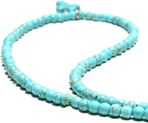 Small Dainty Cross Necklace Pendant Bohemian Turquoise Seed Bead Beaded Necklace Choker for Women Men Faith Jewelry Gift...