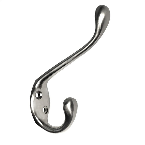 ANGSTROM 5-Pack Double Coat and Hat Hook, Wall Mounted with Screws (Brushed Nickel)...