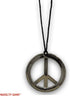 Peace Sign Pendant Necklace 70's Hippie Costume Silver, Black...