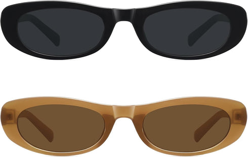 STORYCOAST Narrow Retro Oval Sunglasses for Women Men Fashion Small Frame Sun Glasses 90s Vintage Style...