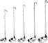 Stainless Steel Hooked Handle Ladle Set - 5 Pcs with Pouring Rim, Long Handle for Kitchen Cooking Soup Sauce (1oz, 2oz, 4oz, 6oz, 8oz)...