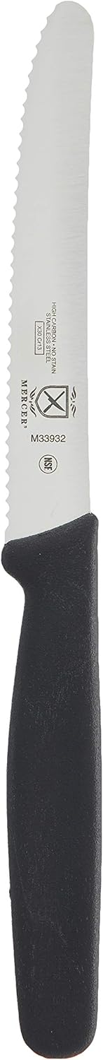 Mercer Culinary Rounded Tip Wavy Bar Knife, 4-5/16 Edge, Black...