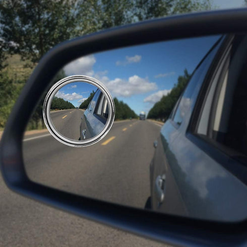 360° Rotary Push Car Rear View Mirror, Black...