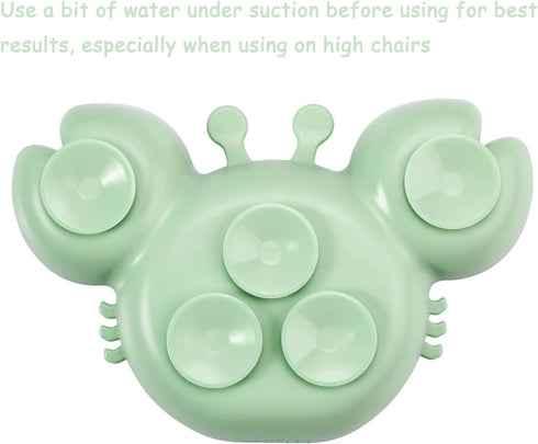 PandaEar 2 Pack Silicone Suction Plate for Baby, Divided Unbreakable Toddler Food Plate with 2 Pack Spoons for Self Feeding, Toddler Utensils Feed...