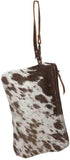 Myra Bag Women's Hair-On Hide Small Pouch Wristlet Brown One Size...
