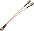 F-Type RG6 3 Way Splitter Combiner Adapter F Male to F Dual Female RG316 Coaxial Cable 15cm/6 inch...