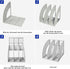 Lemical 3 Compartments Open Section Magazine File Holder Desk Organizer Book Rack Office Home Document Storage File Rack Kitchen Tool Organizer...