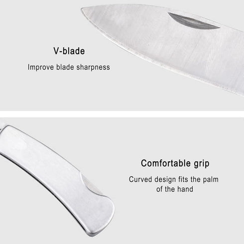 Kocpudu Paring Knife,all Steel Foldable Fruit Knife, All Steel Handle, Fruit Knife Small of Exquisite,small and Easy to Carry,suitable for Most Ty...