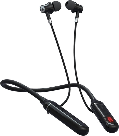 100 Hours Playtime Neckband Bluetooth Headphones with Digital Display, in Ear Wireless Earphones with Microphone, Game Mode, USB-C Fast Charging, ...