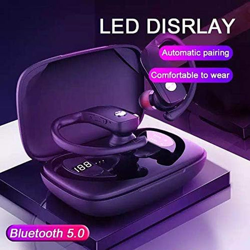 SUNOL T16 Wireless Earbuds 80hrs Playtime Wireless Charging Case Digital Display,Wireless Earbuds Bluetooth Headphones, LED Display Over-Ear Buds,...