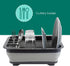Home Basics Silicone and Plastic Easy Storage Collapsible Dish Rack with Cutlery Holder (Grey)...