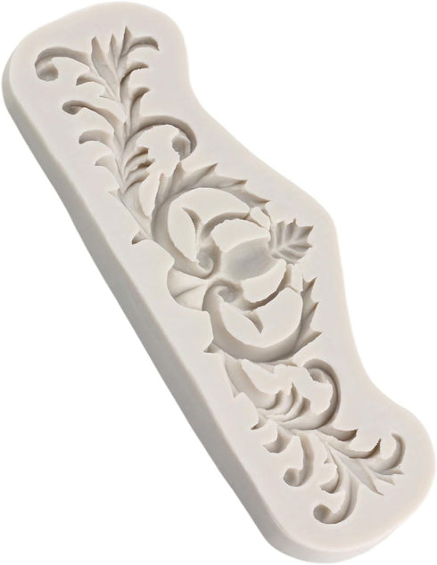 Baroque Style Curlicues Scroll Lace Silicone Fondant Molds Relief Flower Mold Filigree Mold 3D Sculpted For Cake Decorating Cupcake Topper Chocola...