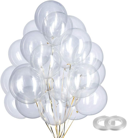 12 inch Clear Balloons Clear Latex Party Balloons Party Decorations Supplies, Pack of 36...