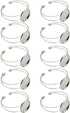 MIAO JIN 10 Pcs 25 mm Adjustable Round Cabochon Bezel Tray Blank Bangle for Crafting DIY Bracelets Making(Silver)...