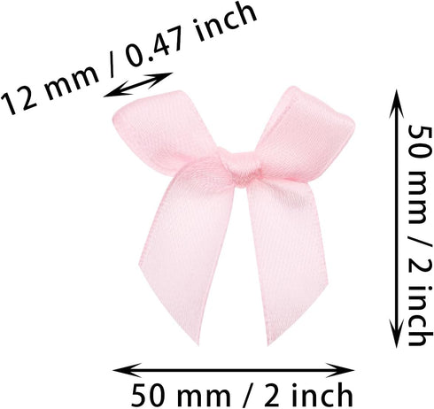 Tupalizy Ribbon Bows Mini Satin Fabric Bows Flowers for DIY Craft Sewing Scrapbooking Wedding Christmas Party Favors Bakery Treat Gift Box Decorat...