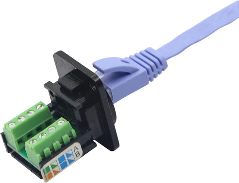 RJ45/8P8C D-Type Panel Mount Ethernet Extender Cat5E Terminal Solderless Network Adapter Keystone Jack Crimping Data Female Connector with Screw...