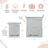 Lucky Love Hospital Bags For Labor and Delivery, Diaper Bag Organizing Pouches and Hospital Bag Essentials For Mom (Canvas Drawstring Hospital Pou...