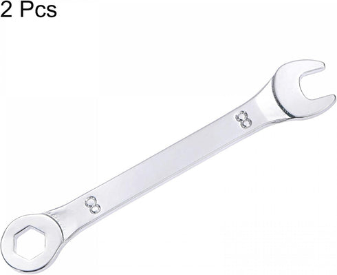 uxcell Thin Combination Wrench with Offset 6-Point End and Angled Open End, Metric Mirror-Chrome Plated High Carbon Steel, for Household Repairs, ...