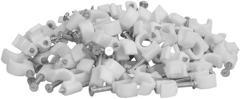 100 Pack White Ethernet / RG59 / 6mm Nail in Cable Clips...