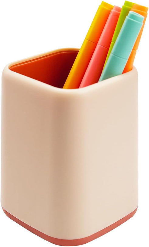 Pencil Holder, Makeup Brush Holder Desktop Organizer Storage Case Scandinavian Design for School Home Office Supplies (Pink)...