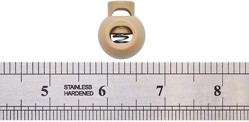 DYZD Single Hole Cord Lock Plastic Spring Toggle Stopper Cord Rope End for Drawstrings, Paracord (20PCS, Khaki)...