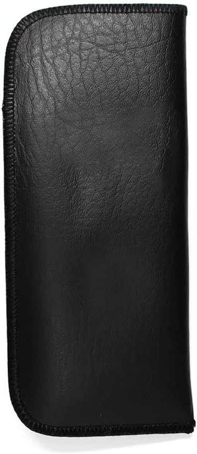 Calabria Slim Eye Glasses Case w/Clip Soft PU Leather Black Men Women Eyeglasses Pouch Slip-In Eyewear Holder Sunglass Bag...