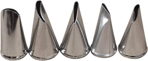 BeeSpring 5 pcs Petal Piping Nozzles Cake Decorating Tips Rose Flower Stainless Steel Icing Nozzle Pastry DIY Decorating Tools for Cake Cupcakes C...