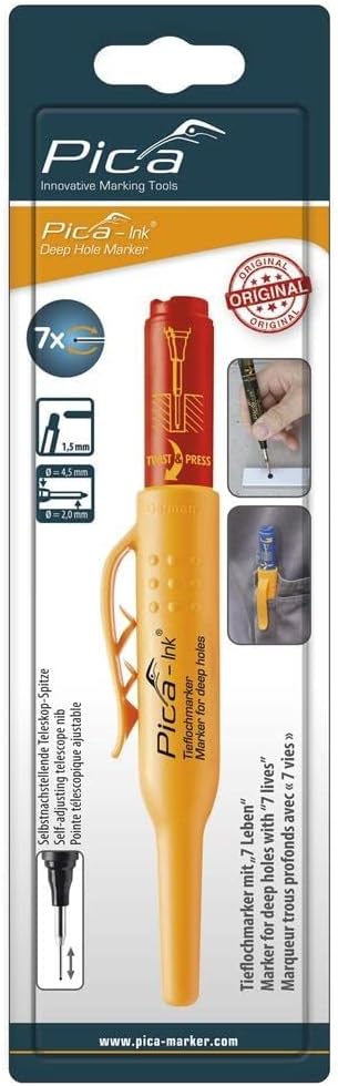 Pica Ink Red Marker Pen for Deep Holes Precision Fine Tip 150-40...