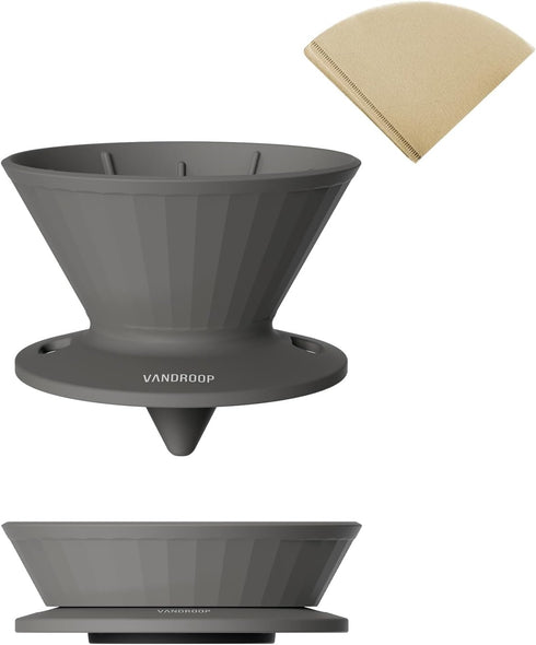 Collapsible Pour Over Coffee Dripper, Reusable Silicone Pour Over Coffee Maker For Camping, Travel&Home, Portable Single Clever Coffee Dripper Wit...