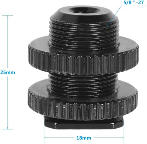 CAMVATE 5/8"-27 Male Threaded Cold Shoe Adapter to Hot Shoe for Microphone Mic Mount - 0953...