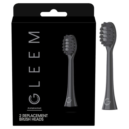 GLEEM Toothbrush Replacement Brush Heads Refill, Black, 2 Count...