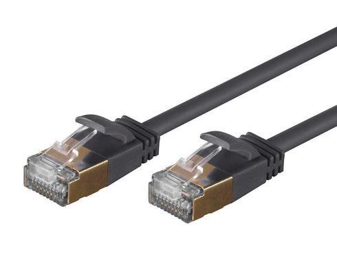 Monoprice SlimRun Cat6A Ethernet Patch Cable - Network Internet Cord - RJ45, Stranded, STP, Pure Bare Copper Wire, 36AWG, 1ft, Black...