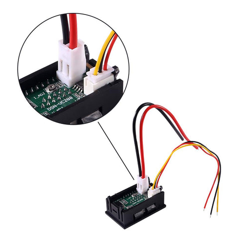 2pcs 0.28" LED Voltmeter Ammeter, Red and Blue Digital Multimeter Display Voltage Current Tester,DC 0-100V 10A Detector Voltage Current Meter Pane...