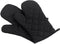 Oven Mitts, Premium Heat Resistant Kitchen Gloves Cotton & Polyester Quilted Oversized Mittens, Black...