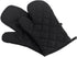 Oven Mitts, Premium Heat Resistant Kitchen Gloves Cotton & Polyester Quilted Oversized Mittens, Black...