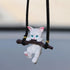 ZOSTLAND White Swing Ornament Twig Car Auto Rear View Mirror Hanging Decoration Suspension Pendant Accessories Applicable to Car Truck SUV (Cat)...