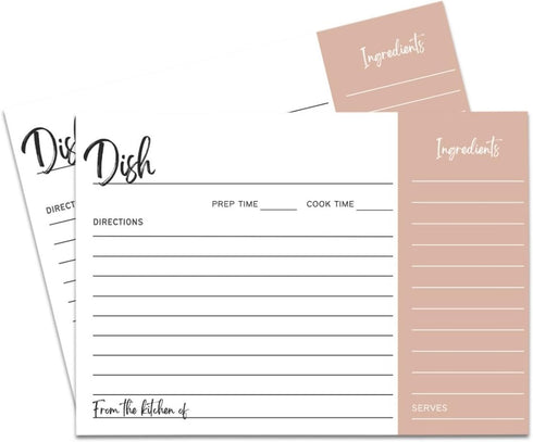 Canyon Rose Recipe Cards for Bridal Shower, Wedding Couple, Perfect for Any Special Occasions - 4x6, 25 Pack...