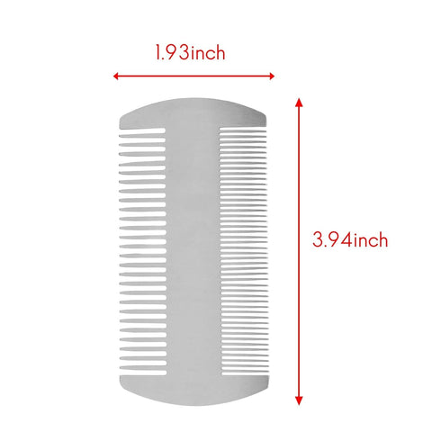 1Pc Silver Dual Action Stainless Steel Credit Card Size Comb Pocket Comb Anti-Static Hair Comb Beard Mustache Comb For Man Beauty and Personal Car...