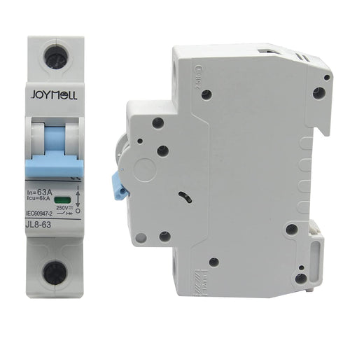 1P 250V 50 Amp Single-Pole DC Circuit Breaker for Off-Grid Solar System, PV Combiner Box, Breaker Box DIN Rail Mount 50A...