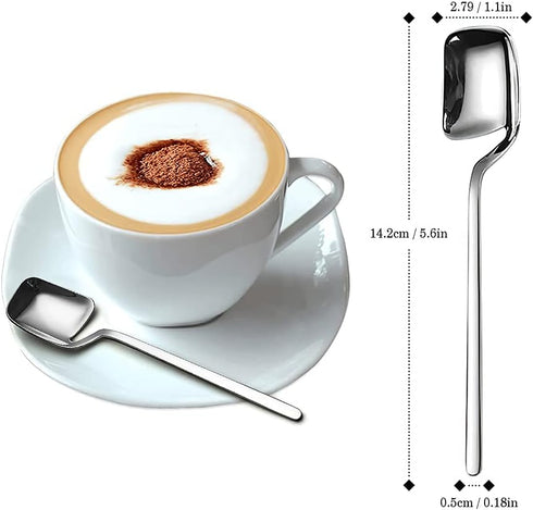 IQCWOOD Demitasse Espresso Spoons, 5.6 Inches Stainless Steel Coffee Spoon, Mini Dessert Tea Honey Ice Cream Spoons, Set of 6...