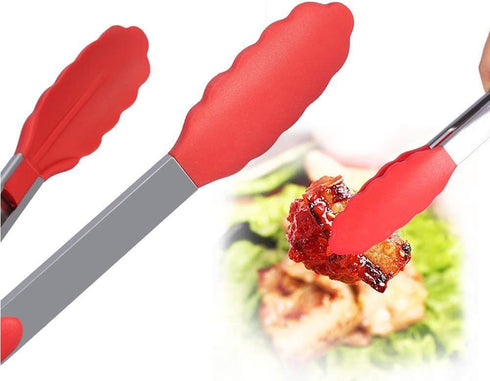 Webake Kitchen Tongs Set of 2 Silicone Tongs in Pinch Test Grade, 12 Inch Salad Tongs Cooking Tongs with Silicone Tips IP Accessories, Metal Tongs...