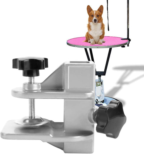 TOPINCN Pet Grooming Table Arms Clamp Pet Grooming Table Arm H Bar Clamp Holder Hair Dryer Clamp Clip Accessory Aluminium Alloy Fixture Fixation C...