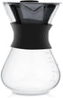 Zopsc 400ml Manual Hand Drip Glass Coffee Maker Pot with Stainless Steel Filter, Tick Marks, Fine Mesh, Suitable for Kitchen, Dining Table, Easy t...