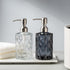 Easy Tang Glass Soap Dispenser Bathroom Kitchen 12 Oz Crystal Design with Silver Pump, Refillable Liquid Soap Dispenser (Green)...