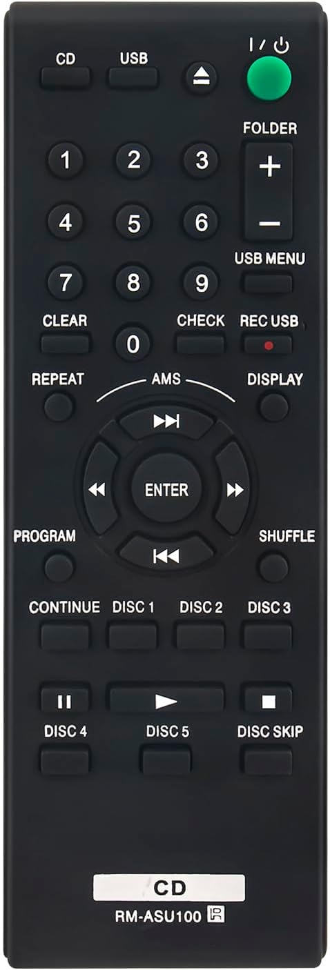 RM-ASU100 Replaced Remote fit for Sony CDP-CE500 CDPCE500 CD Player 5-Disc CD Changer...